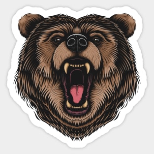 Angry Grizzly Bear Sticker